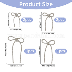 バックパックの服のためのプラチナ鉄ブローチとラインストーン4スタイル  蝶結び  105~195x72~115x15~18mm&nbsp;JEWB-FH0001-59
