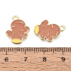 合金エナメルチャーム  ジンジャーチャーム  ゴールドカラー  17.5x13x1mm  穴：1.6mm&nbsp;ENAM-Q003-06G