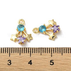 Brass Micro Pave Cubic Zirconia Charms&nbsp;KK-F872-20G