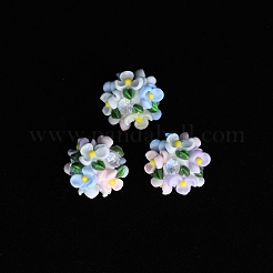 光るポリマー粘土のラインストーンの花のボールビーズ  アクリルの花と  ビーズペンやジュエリーキーホルダー作りに  カラフル  20~23mm  穴：2~3mm&nbsp;CLAY-U002-01G