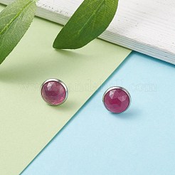 Natural Gemstone Dome/Half Round Stud Earrings for Women&nbsp;EJEW-JE04800