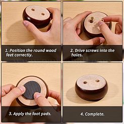 Wood Round Furniture Legs&nbsp;FIND-WH0199-412A