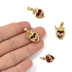 4Pcs 4 Styles Brass & Glass Pendants&nbsp;KK-FS0001-83