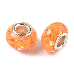 Transparent Resin Rondelle European Beads&nbsp;RESI-S023-21