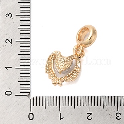 Rack Plating Alloy Crystal Rhinestone European Dangle Charms&nbsp;PALLOY-S189-36G