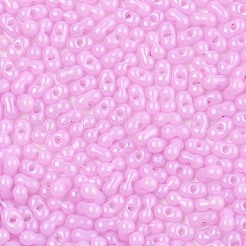 焼付塗装ガラスシードビーズ  ピーナッツ  スミレ  6x3.5x3mm  穴：1mm  約4500個/ポンド&nbsp;SEED-L011-09A-10