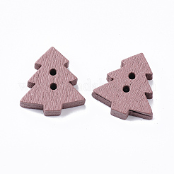 2-Hole Spray Painted Wooden Buttons&nbsp;BUTT-T007-010B-01