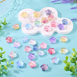 32Pcs 16 Colors Luminous Transparent Resin Star Cabochons&nbsp;RESI-TA0004-28