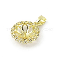 Brass Micro Pave Clear Cubic Zirconia European Dangle Charms Bails&nbsp;KK-K297-55G