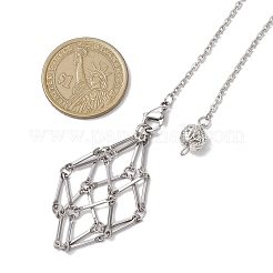 304 Stainless Steel Chain Macrame Pouch Empty Stone Holder Dowsing Pendulums&nbsp;HJEW-JM02327-03