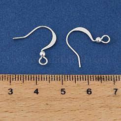 真鍮のピアスフック  鉛フリー＆カドミウムフリー＆ニッケルフリー  ボール付きフレンチフック  銀  17.5mm  穴：2mm  ピン：1mm&nbsp;KK-H258-06D-S