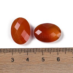 天然赤瑪瑙（染色・加熱）カボション  オーバル  多面カット  18x13x5.5~6.5mm&nbsp;G-O175-15C-01
