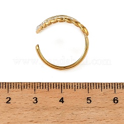304ステンレススチール製マイクロパヴェキュービックジルコニアカフオープンリング  ファン  ゴールドカラー  usサイズ7 1/4(17.5mm)&nbsp;SA-CBA183D-02G