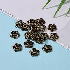 チベット風合金ビーズキャップ  鉛フリー及びカドミウムフリー  アンティークブロンズ  10.7x11x2.5mm  穴：3mm&nbsp;K0P34071