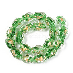 Handmade Gold & Silver Foil Glass Beads&nbsp;FOIL-N030-02F