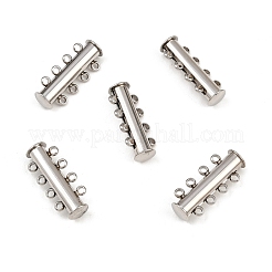 Non-Tarnish 4-Strands 304 Stainless Steel Slide Lock Clasps&nbsp;LS-STAS-H402-35P-01