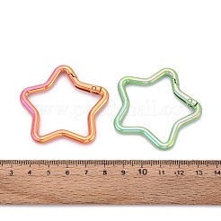Spray Painted Electroplate Alloy Spring Gate Rings&nbsp;PALLOY-T092-62