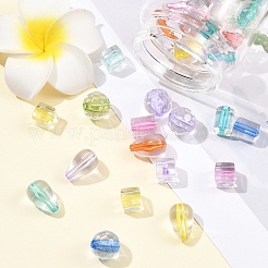 240Pcs 4 Styles Transparent Acrylic Beads&nbsp;TACR-YW0003-47