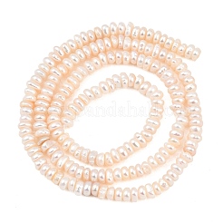 天然養殖淡水パールビーズ連売り  ロンデル  グレード3 A  ベージュ  3~3.5mm  穴：0.6mm  約164~165個/連  14.57''（37センチメートル）&nbsp;PEAR-D003-01B