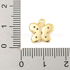 真鍮マイクロパヴェクリアキュービックジルコニアペンダント  花  ゴールドカラー  11.5x11.5x2.6mm  穴：1mm&nbsp;LS-KK-U015-11G