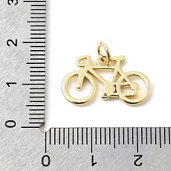 真鍮チャーム  丸カン付き  自転車チャーム  ラックめっき  長持ちメッキ  鉛フリー＆カドミウムフリー  18KGP本金メッキ  11.5x18.5x2.5mm  穴：3.5mm&nbsp;KK-L262-27G-02
