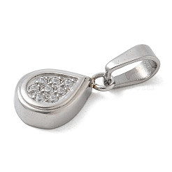 Ion Plating(IP) 304 Stainless Steel Micro Pave Cubic Zirconia Pendants&nbsp;STAS-Z107-02P-03