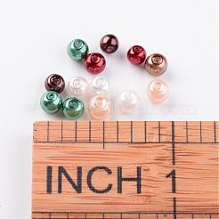 ガラスパールビーズセット  光沢ガラスパール  環境に優しい  ラウンド  染め  ミックスカラー  4~4.5mm  穴：0.7~1mm  約1000個/箱。&nbsp;HY-JP0001-01-I