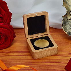 Square Beech Wooden Coin Storage Boxes&nbsp;CON-WH0099-61A