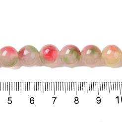 天然染め白翡翠ビーズ連売り  ラウンド  ショッキングピンク  直径10~10.5mm  穴：1mm  約37個/連  14.76''~14.80''（37.5~37.6センチメートル）&nbsp;G-M402-C04-13