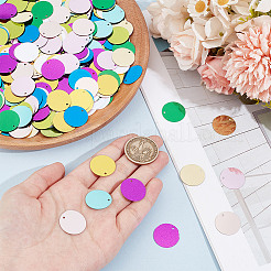 2000色の装飾アクセサリー10個  PVCプラスチック製のスパンコール/スパンコールペンダント  フラットラウンド  ミックスカラー  19.5x0.3mm  穴：1.4mm  200個/カラー&nbsp;PVC-OC0001-14C