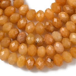 天然石トパーズ翡翠ビーズ連売り  多面カット  ロンデル  5.5~6.5x4.5mm  穴：1mm  約91~94個/連  15.35''（39cm）〜15.43''（39.2cm）&nbsp;G-D344-A36-02
