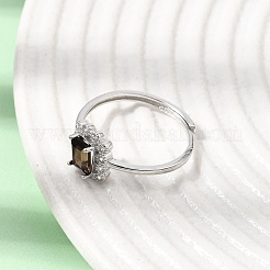 Brass Micro Pave Cubic Zirconia Finger Rings&nbsp;CU-CBA260E-14P