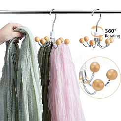 8Pcs Wood & Iron Multifunctional Space-saving Wardrobe Hanger&nbsp;AJEW-WA0003-46