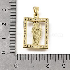 Brass Micro Pave Cubic Zirconia Pendants&nbsp;KK-Q066-35G