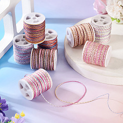 8 Rolls 8 Colors Segment Dyed Nylon Metallic Cord&nbsp;NWIR-TA0001-28A