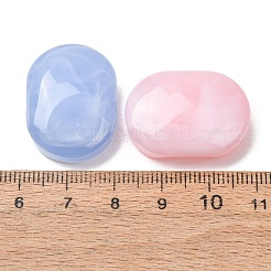 ツートンカラーの天然石風アクリルビーズ  オーバル  ミックスカラー  27x20x16mm  穴：3mm  約140個/500g&nbsp;AC-CBA7B05-18