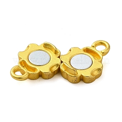 合金エナメルマグネットクラスプ  クローバー  ゴールドカラー  ファイヤーブリック  10x17x5mm  穴：2mm&nbsp;PALLOY-Q461-08G