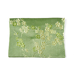 梅の花の刺繍入りシルク布封筒、スナップボタン付きジュエリー収納バッグ  長方形  ミックスカラー  9.5~10.5x11.5~12.5x0.9~1cm&nbsp;ABAG-N008-10x12-D01