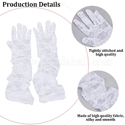 Polyester Long Lace Gloves&nbsp;AJEW-WH20011-95A