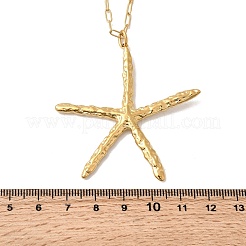 304 Stainless Steel Starfish Pendant Necklaces for Women&nbsp;NJEW-C107-01G