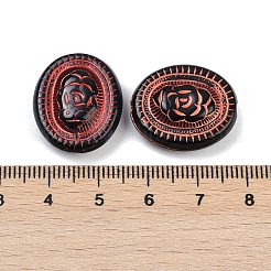 不透明なアクリルビーズ  赤色のエンレース  オーバル  21.5x18.5x7.5mm  穴：2mm  約277個/500g&nbsp;OACR-P029-12A-01
