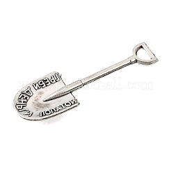 合金のチベット風チャーム  言葉のチャームが付いたシャベル  アンティークシルバー  44.5x15x2mm  穴：3x5.5mm&nbsp;AL-CBA991B-06AS