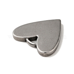 304ステンレスペンダント  ハートチャーム  アンティークシルバー  19x19.5x2mm  穴：3x3mm&nbsp;STAS-G278-30AS