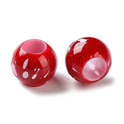 Spray Painted ABS Plastic European Beads&nbsp;KY-G033-01B-04