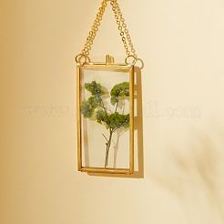 Brass Glass Hanging Photo Frame&nbsp;HJEW-SZ0001-01G