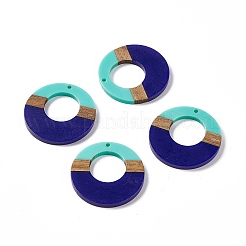 Opaque Resin & Walnut Wood Pendants&nbsp;RESI-M027-03C