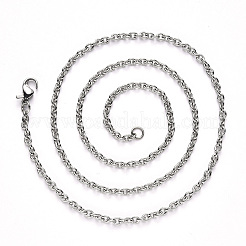 Non-Tarnish 304 Stainless Steel Cable Chain Necklace&nbsp;NJEW-S420-007C-P