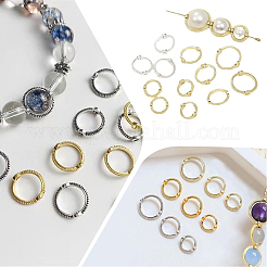 360色合金ビーズフレーム9個  リング  ミックスカラー  9~13x8.5x3mm  穴：1.5~1.6mm  内径：6.5~10.5mm&nbsp;FIND-SP0005-49