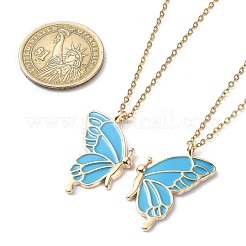 2Pcs Alloy Butterfly Pendant Necklaces&nbsp;NJEW-JN04550