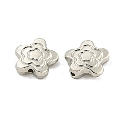 CCBプラスチックビーズ  花  プラチナ  11.5x3mm  穴：1.4mm&nbsp;CCB-L014-08P